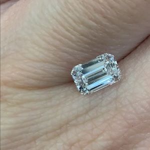 Beautiful colorless and clear emerald cut diamond!